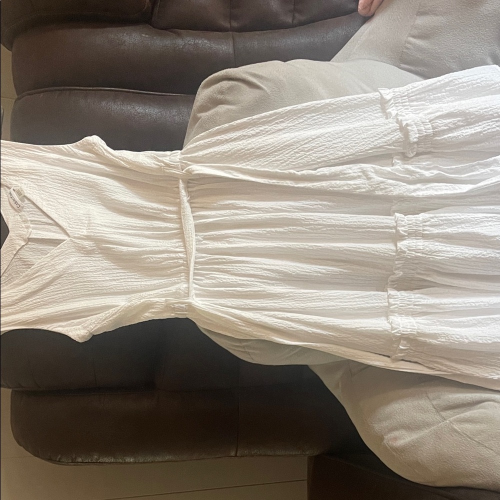 Calvin Klein White Textured Maxi Dress
